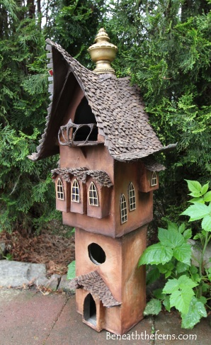 Fairy gardens house miniature scale tower by beneath the ferns two