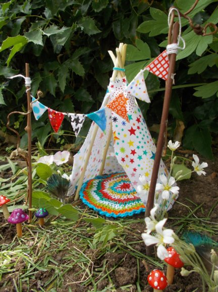 Miniature teepee tent for fairy gardens by FairyElements