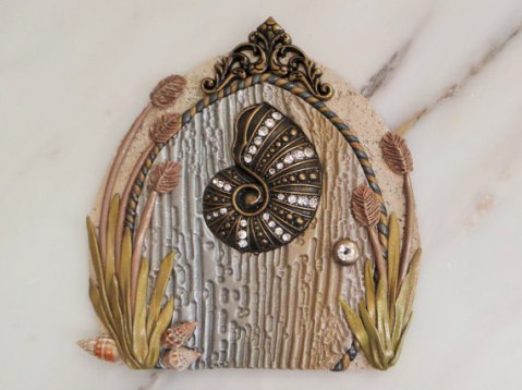 Nautilis shell miniature fairy garden door by MiniWhimsies