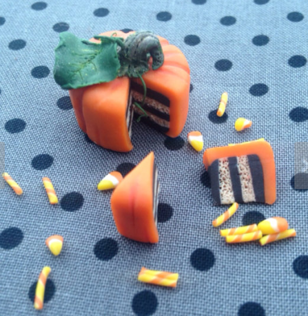 Pumpkin miniature tea set by Steph the fairy maker found on Etsy