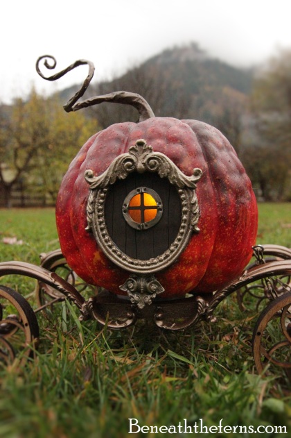 Cinderella pumpkin carriage miniature halloween sculpture by beneaththeferns