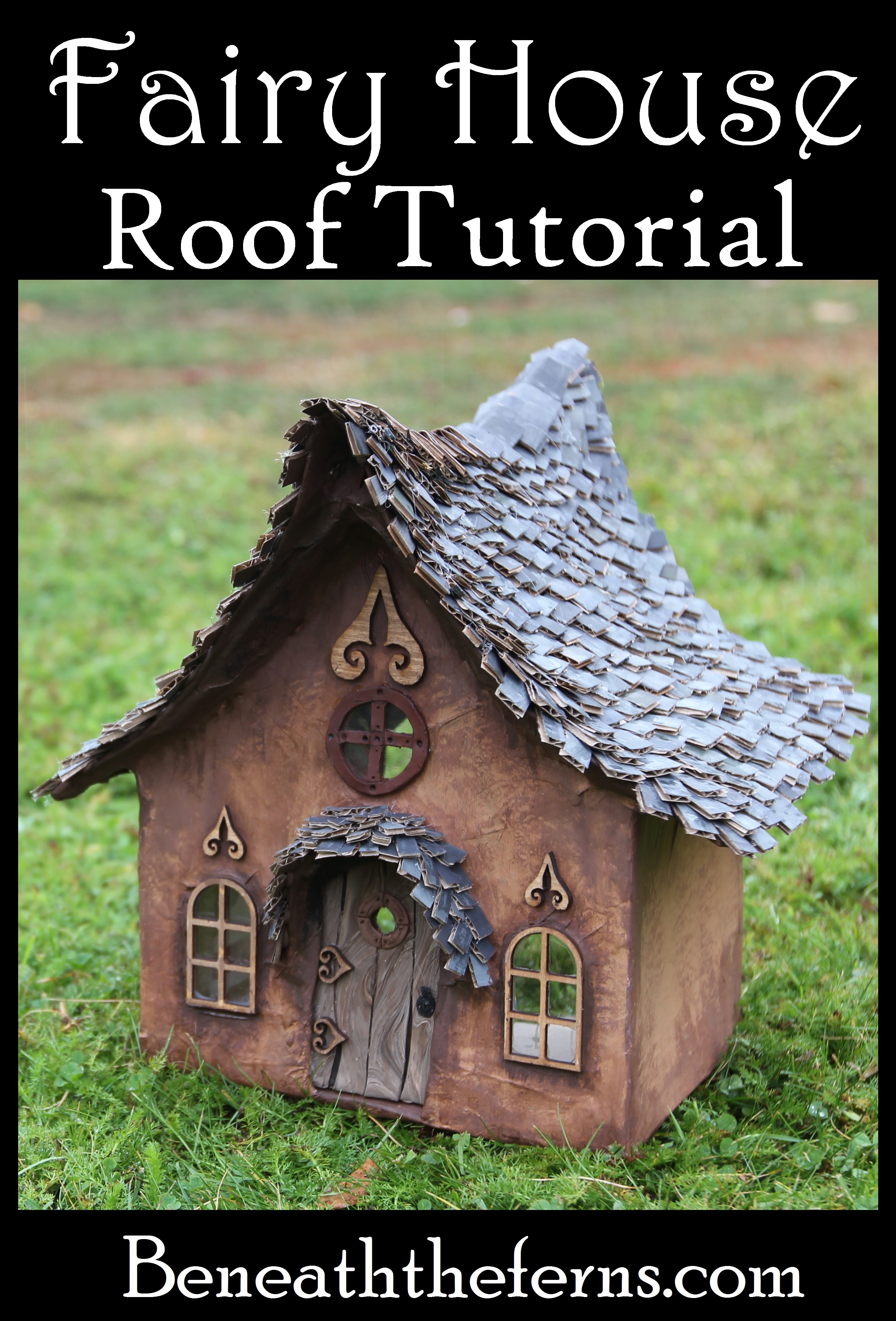 How to make a fairy house roof with shingles Beneath the 